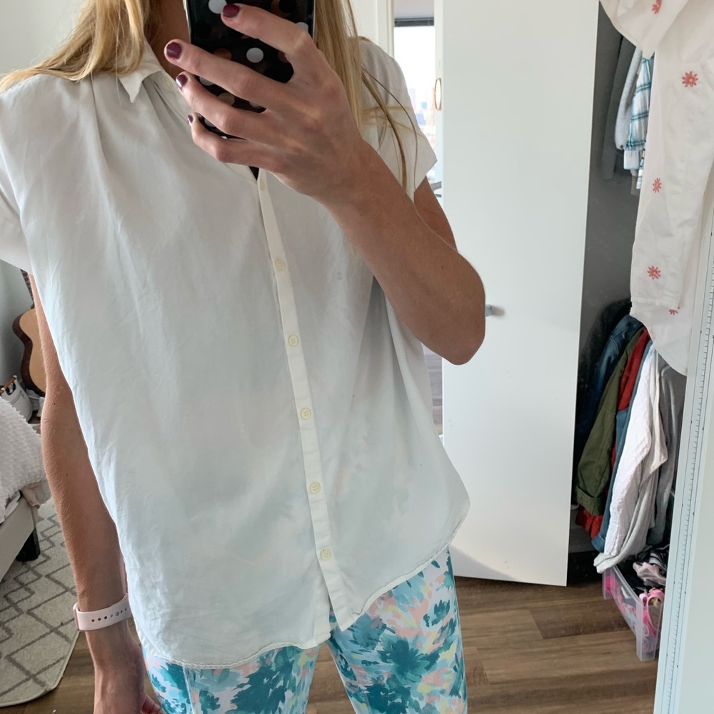 Madewell White short sleeve button up
